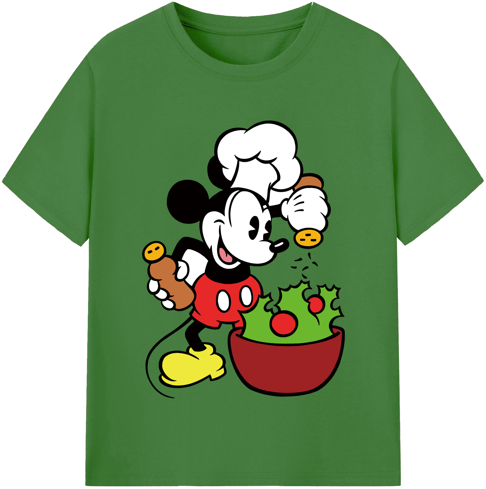 （画像用） ミッキーマウス Mickey Mouse レディースカジュアルプリントTシャツ（綿100％）